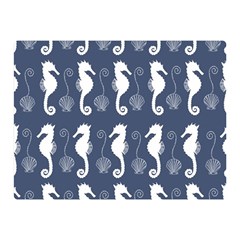 Seahorse And Shell Pattern Double Sided Flano Blanket (mini)  by Simbadda