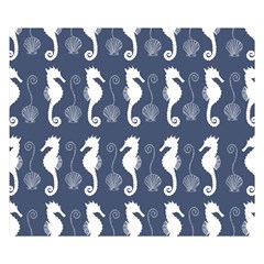 Seahorse And Shell Pattern Double Sided Flano Blanket (small)  by Simbadda