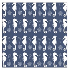 Seahorse And Shell Pattern Large Satin Scarf (square)