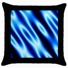 Grunge Blue White Pattern Background Throw Pillow Case (black)