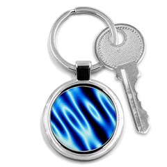 Grunge Blue White Pattern Background Key Chains (round) 