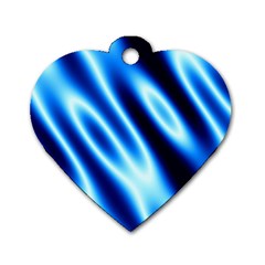 Grunge Blue White Pattern Background Dog Tag Heart (two Sides)