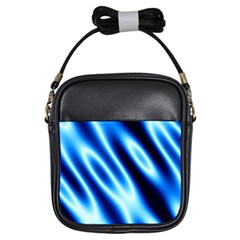 Grunge Blue White Pattern Background Girls Sling Bags