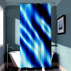 Grunge Blue White Pattern Background Shower Curtain 36  X 72  (stall) 