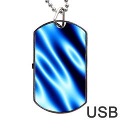 Grunge Blue White Pattern Background Dog Tag Usb Flash (one Side)