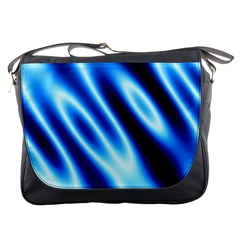 Grunge Blue White Pattern Background Messenger Bags