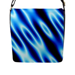 Grunge Blue White Pattern Background Flap Messenger Bag (l) 