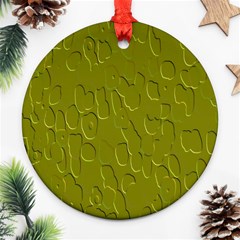 Olive Bubble Wallpaper Background Ornament (round) by Simbadda