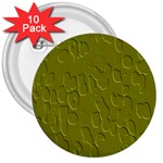 Olive Bubble Wallpaper Background 3  Buttons (10 pack)  Front