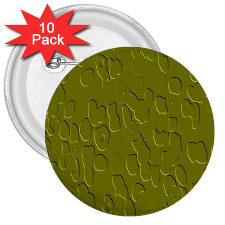 Olive Bubble Wallpaper Background 3  Buttons (10 pack) 