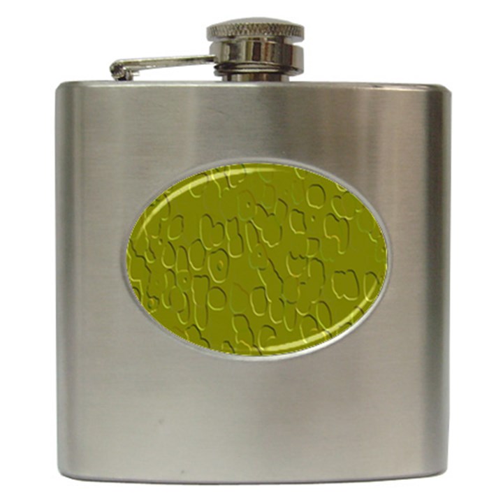 Olive Bubble Wallpaper Background Hip Flask (6 oz)