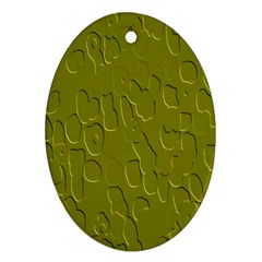 Olive Bubble Wallpaper Background Oval Ornament (two Sides) by Simbadda