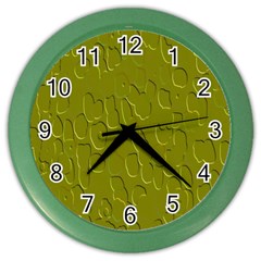 Olive Bubble Wallpaper Background Color Wall Clocks by Simbadda