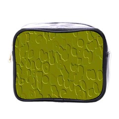 Olive Bubble Wallpaper Background Mini Toiletries Bags by Simbadda