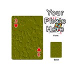 Olive Bubble Wallpaper Background Playing Cards 54 (Mini)  Front - Heart3