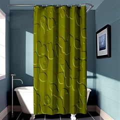 Olive Bubble Wallpaper Background Shower Curtain 36  X 72  (stall)  by Simbadda