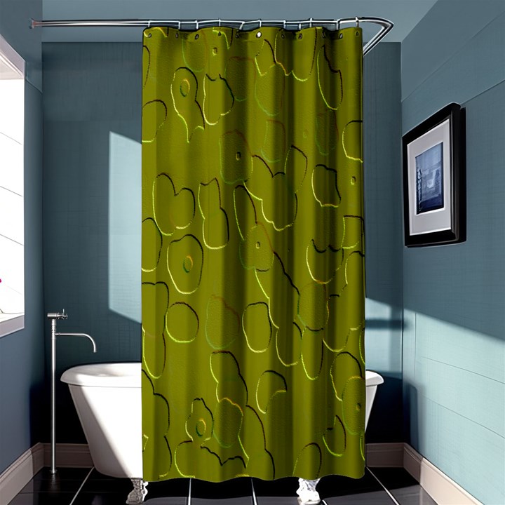 Olive Bubble Wallpaper Background Shower Curtain 36  x 72  (Stall) 