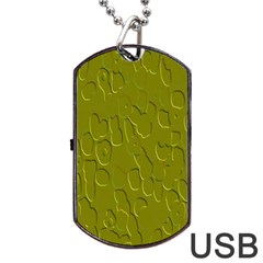 Olive Bubble Wallpaper Background Dog Tag Usb Flash (one Side)