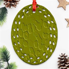 Olive Bubble Wallpaper Background Ornament (oval Filigree) by Simbadda