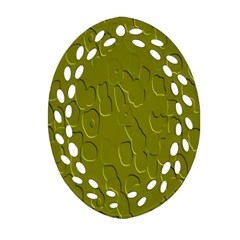 Olive Bubble Wallpaper Background Oval Filigree Ornament (two Sides) by Simbadda