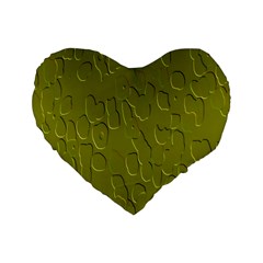 Olive Bubble Wallpaper Background Standard 16  Premium Heart Shape Cushions