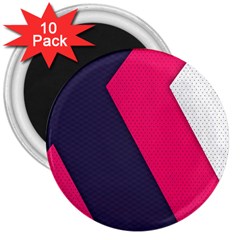 Pink Pattern 3  Magnets (10 Pack) 