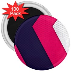 Pink Pattern 3  Magnets (100 Pack)