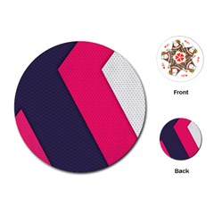 Pink Pattern Playing Cards (round) 