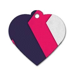 Pink Pattern Dog Tag Heart (one Side)