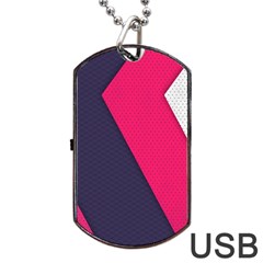 Pink Pattern Dog Tag Usb Flash (one Side)