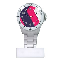 Pink Pattern Plastic Nurses Watch