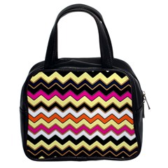 Colorful Chevron Pattern Stripes Pattern Classic Handbags (2 Sides) by Simbadda