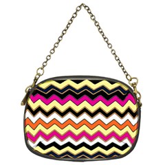 Colorful Chevron Pattern Stripes Pattern Chain Purses (one Side)  by Simbadda