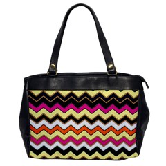 Colorful Chevron Pattern Stripes Pattern Office Handbags by Simbadda