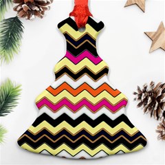 Colorful Chevron Pattern Stripes Pattern Ornament (christmas Tree) 