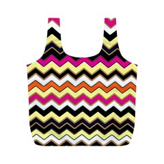 Colorful Chevron Pattern Stripes Pattern Full Print Recycle Bags (m)  by Simbadda