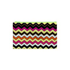 Colorful Chevron Pattern Stripes Pattern Cosmetic Bag (xs) by Simbadda