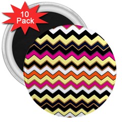 Colorful Chevron Pattern Stripes Pattern 3  Magnets (10 Pack) 