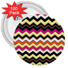 Colorful Chevron Pattern Stripes Pattern 3  Buttons (100 Pack) 