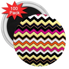 Colorful Chevron Pattern Stripes Pattern 3  Magnets (100 Pack)