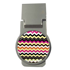 Colorful Chevron Pattern Stripes Pattern Money Clips (round)  by Simbadda