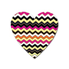 Colorful Chevron Pattern Stripes Pattern Heart Magnet