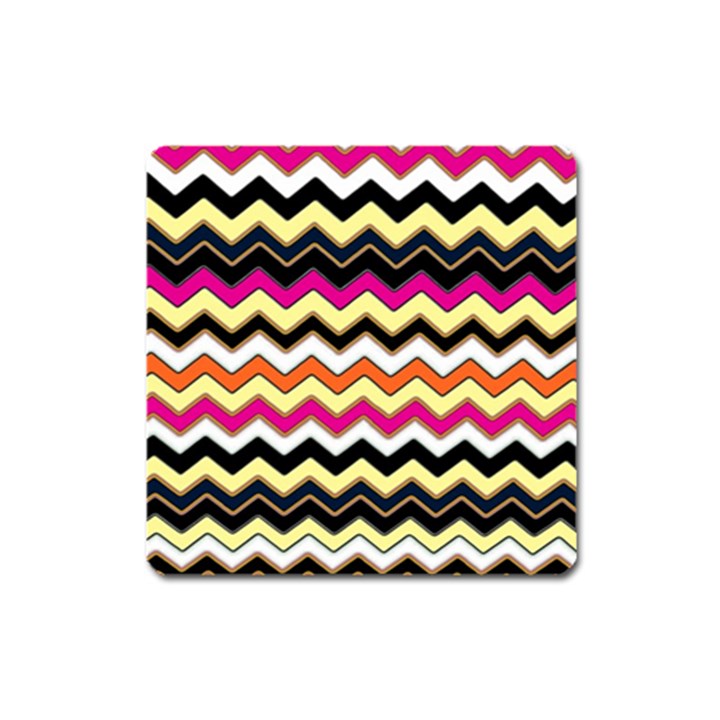 Colorful Chevron Pattern Stripes Pattern Square Magnet