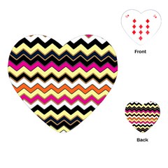 Colorful Chevron Pattern Stripes Pattern Playing Cards (heart) 