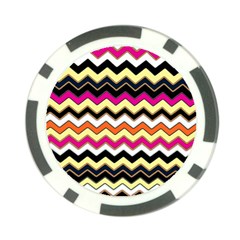 Colorful Chevron Pattern Stripes Pattern Poker Chip Card Guard by Simbadda