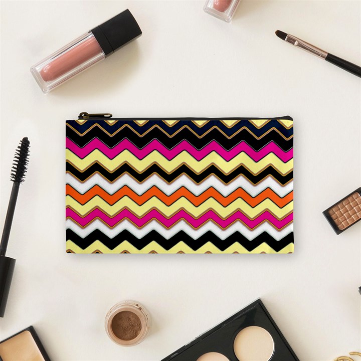 Colorful Chevron Pattern Stripes Pattern Cosmetic Bag (Small) 