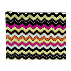 Colorful Chevron Pattern Stripes Pattern Cosmetic Bag (xl) by Simbadda