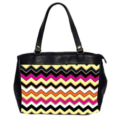 Colorful Chevron Pattern Stripes Pattern Office Handbags (2 Sides) 