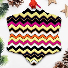 Colorful Chevron Pattern Stripes Pattern Ornament (snowflake)