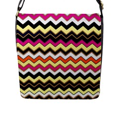 Colorful Chevron Pattern Stripes Pattern Flap Messenger Bag (l)  by Simbadda